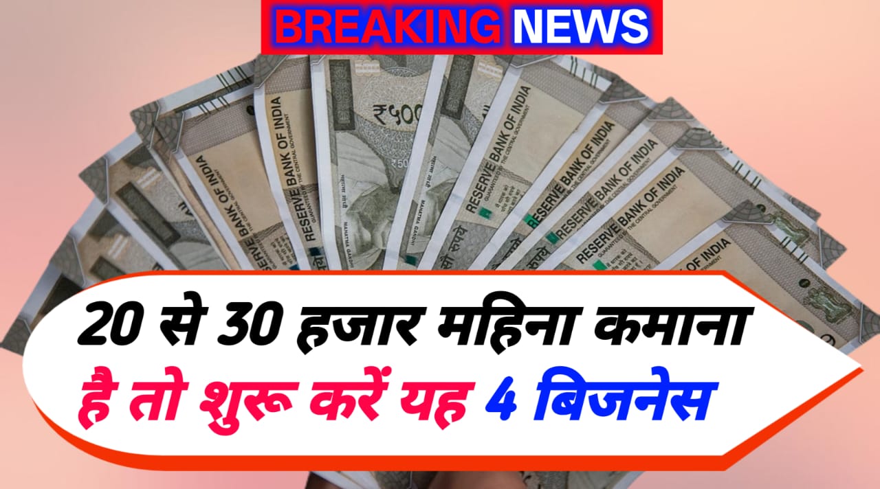 Top 4 Business Ideas: 20 से 30 हजार महिना कमाना है तो शुरू करें यह 4 बिजनेस